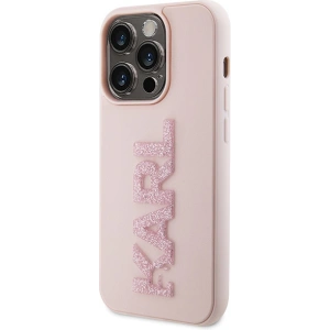 Etui Karl Lagerfeld KLHCP15L3DMBKCP Apple iPhone 15 Pro hardcase 3D Rubber Glitter Logo różowy/pink