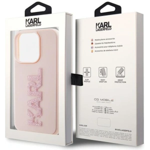 Etui Karl Lagerfeld KLHCP15L3DMBKCP Apple iPhone 15 Pro hardcase 3D Rubber Glitter Logo różowy/pink