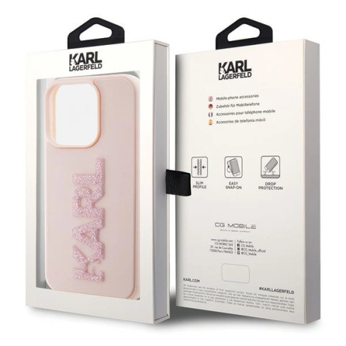 Kup Etui Karl Lagerfeld KLHCP15L3DMBKCP Apple iPhone 15 Pro hardcase 3D Rugalmas Csillogó Logó rózsaszín/pink - KLD1645 - {ean13} - Sklep Home Screen