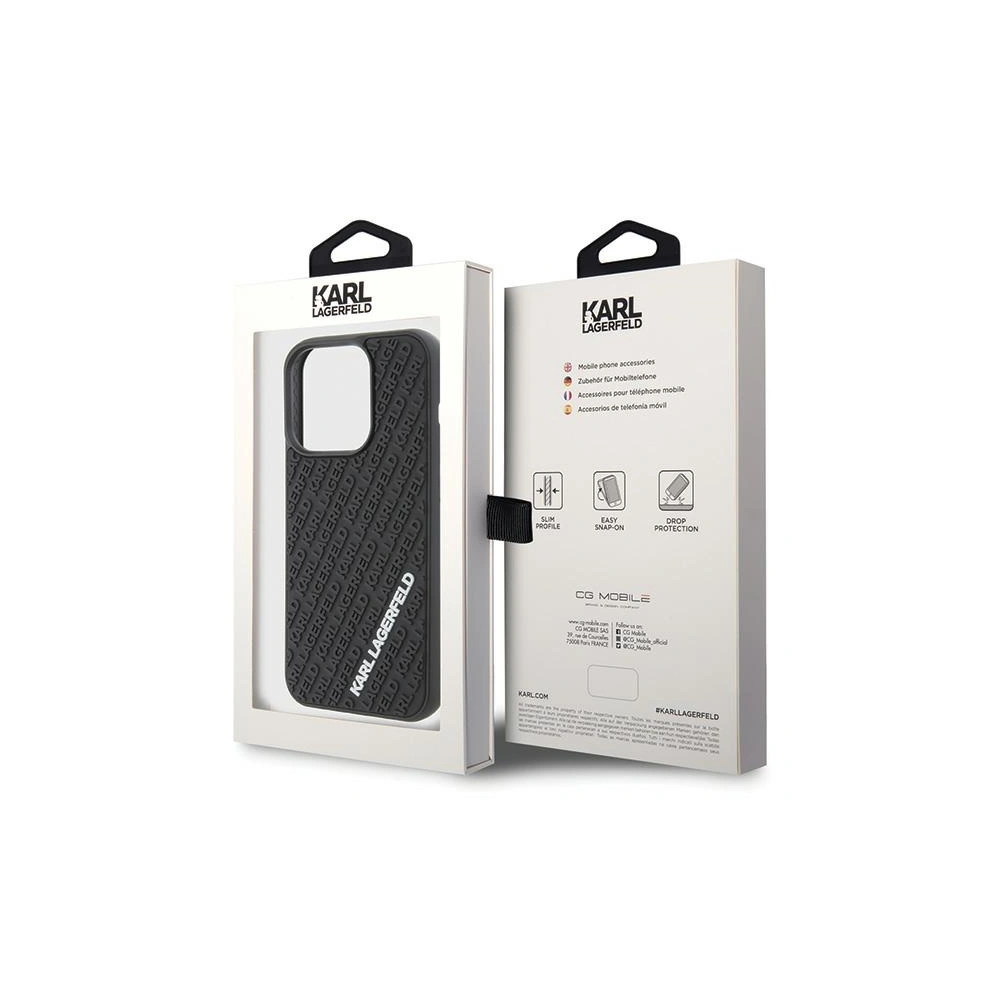 Etui Karl Lagerfeld KLHCP15L3DMKRLK Apple iPhone 15 Pro hardcase 3D Rubber Multi Logo czarny/black