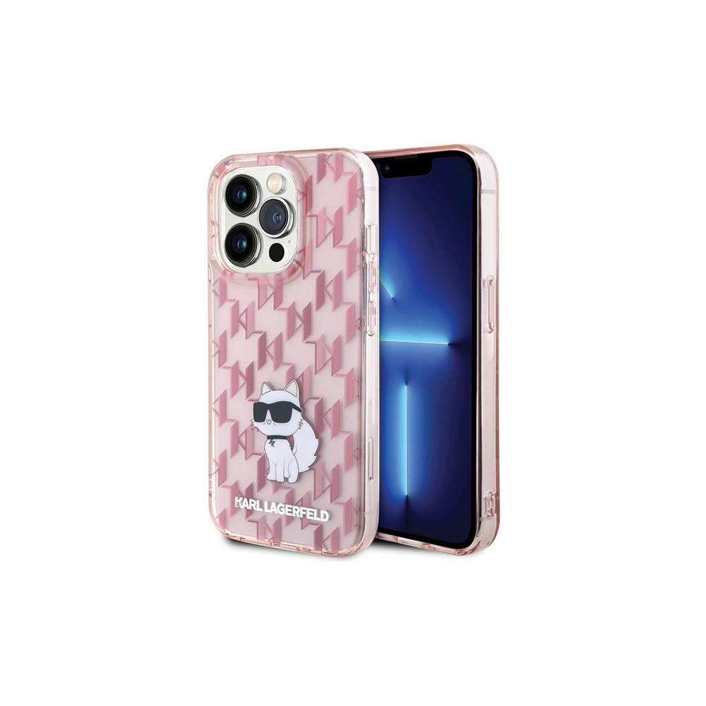 Etui Karl Lagerfeld KLHCP15LHNCMKLP Apple iPhone 15 Pro hardcase Monogram Choupette różowy/pink