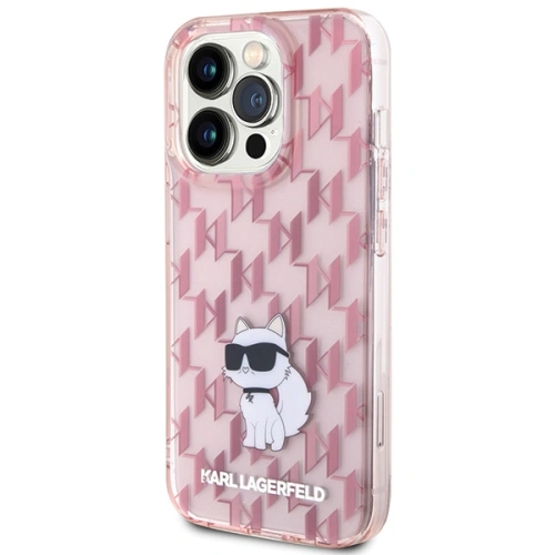 Kup Etui Karl Lagerfeld KLHCP15LHNCMKLP Apple iPhone 15 Pro kemény tok Monogram Choupette rózsaszín/pink - KLD1647 - {ean13} - Sklep Home Screen