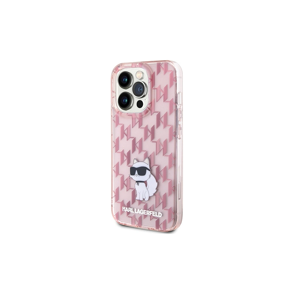 Etui Karl Lagerfeld KLHCP15LHNCMKLP Apple iPhone 15 Pro hardcase Monogram Choupette różowy/pink