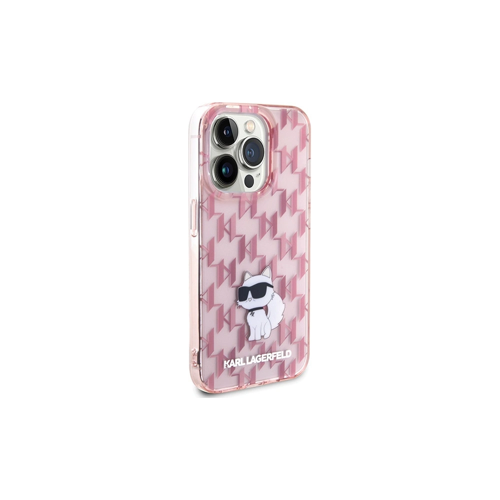 Etui Karl Lagerfeld KLHCP15LHNCMKLP Apple iPhone 15 Pro hardcase Monogram Choupette różowy/pink