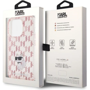 Etui Karl Lagerfeld KLHCP15LHNCMKLP Apple iPhone 15 Pro hardcase Monogram Choupette różowy/pink