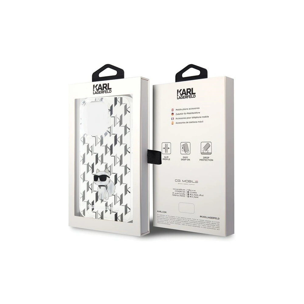 Etui Karl Lagerfeld KLHCP15LHNCMKLT Apple iPhone 15 Pro hardcase Monogram Choupette transparent