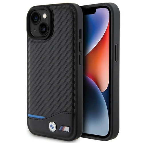 Kup Etui BMW BMHCP15S22NBCK Apple iPhone 15 Leather Carbon czarny/black - BMW502 - {ean13} - Sklep Home Screen
