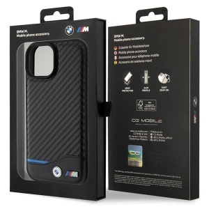 Etui BMW BMHCP15S22NBCK Apple iPhone 15 Leather Carbon czarny/black