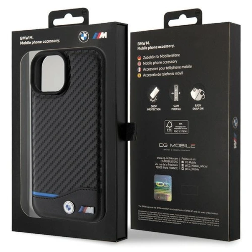 Kup Etui BMW BMHCP15S22NBCK Apple iPhone 15 Leather Carbon czarny/black - BMW502 - {ean13} - Sklep Home Screen