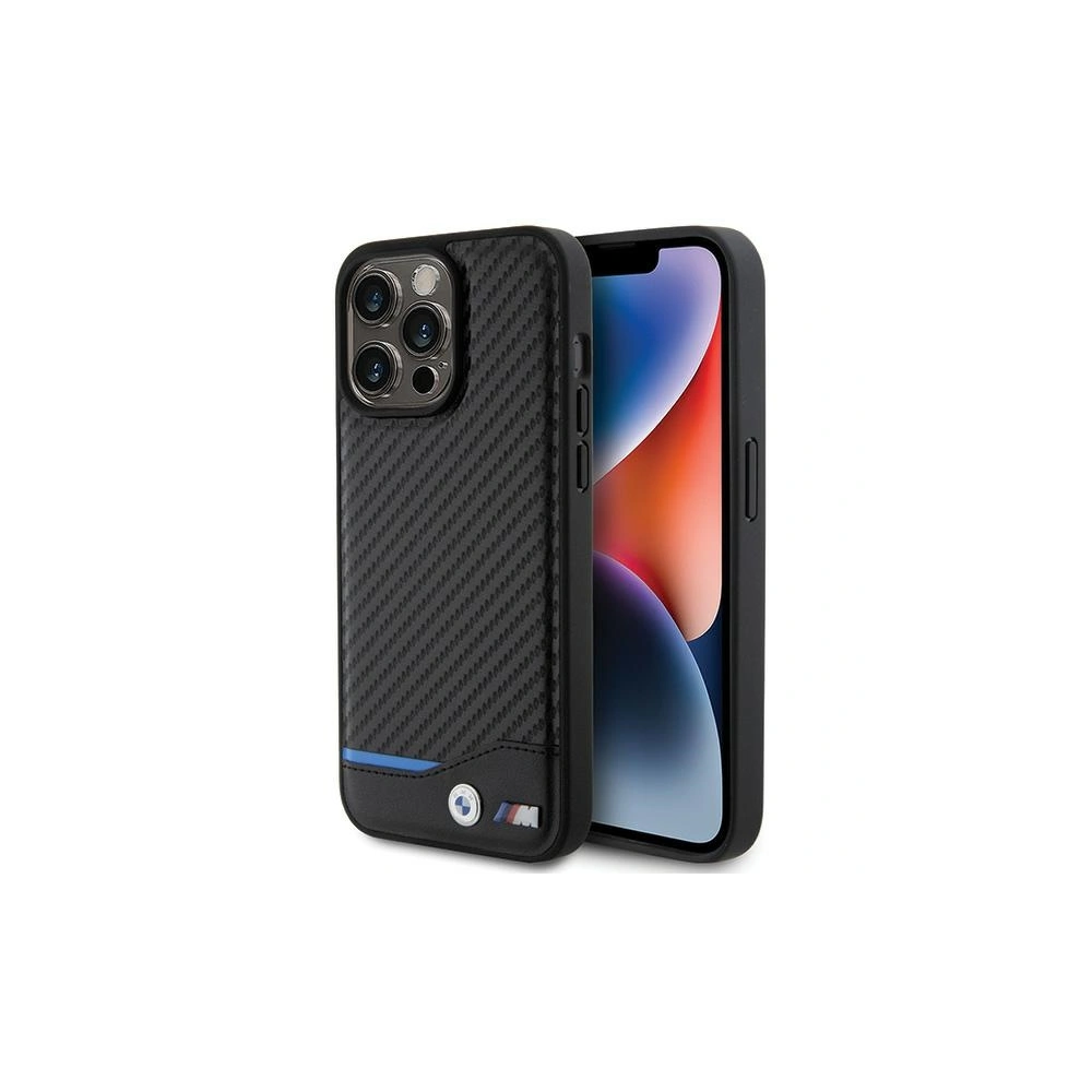 Etui BMW BMHCP15X22NBCK Apple iPhone 15 Pro Max Leather Carbon czarny/black