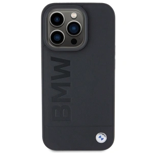 Buy BMW BMHCP15XSLLBK Apple iPhone 15 Pro Max Leather Hot Stamp black - BMW505 - {ean13} - Home Screen Store Europe