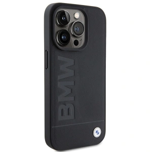 Buy BMW BMHCP15XSLLBK Apple iPhone 15 Pro Max Leather Hot Stamp black - BMW505 - {ean13} - Home Screen Store Europe