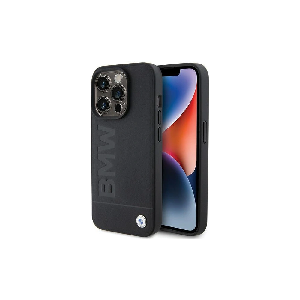 Etui BMW BMHMP15LSLLBK Apple iPhone 15 Pro MagSafe Leather Hot Stamp czarny/black