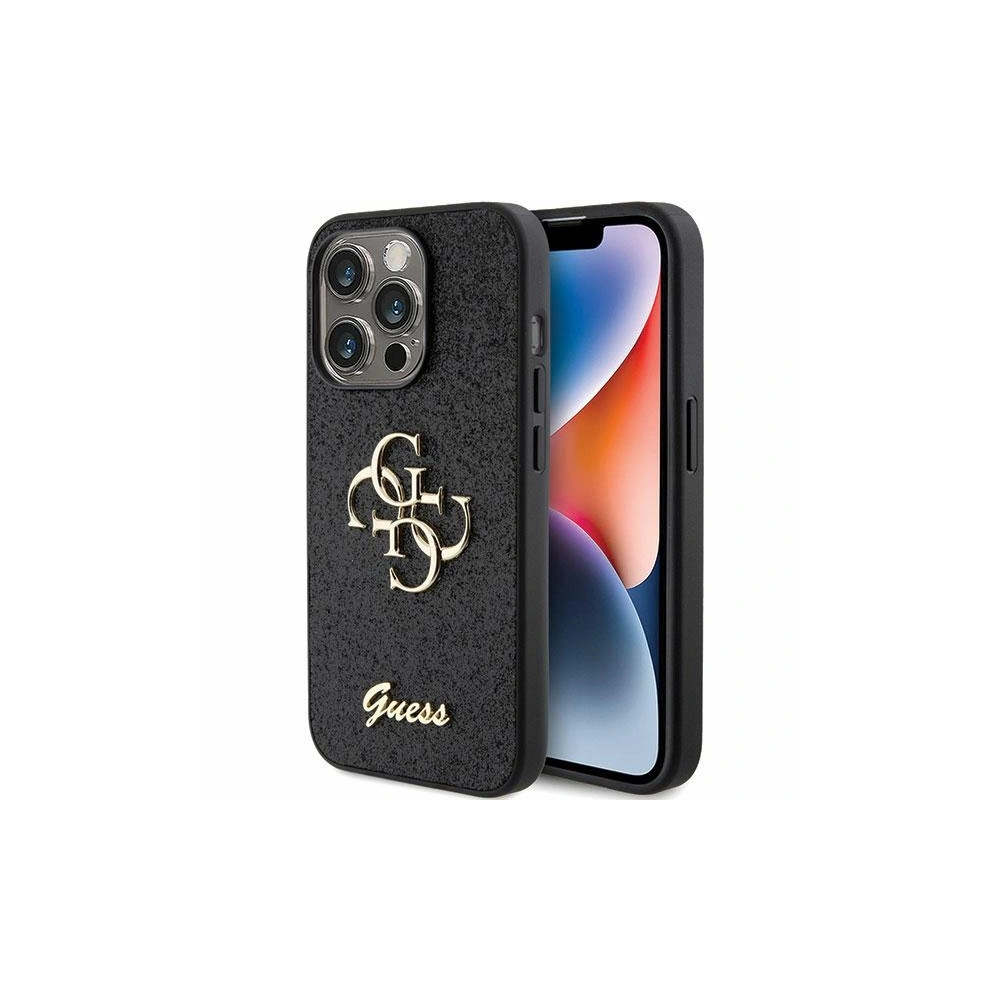 Etui Guess GUHCP15LHG4SGK Apple iPhone 15 Pro hardcase Glitter Script Big 4G czarny/black