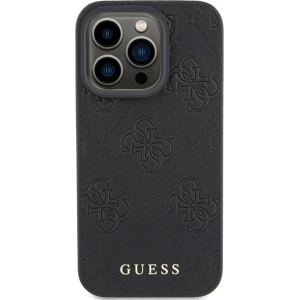 Etui Guess GUHCP15LP4EPMK Apple iPhone 15 Pro hardcase Leather 4G Stamped czarny/black