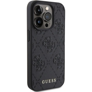 Etui Guess GUHCP15LP4EPMK Apple iPhone 15 Pro hardcase Leather 4G Stamped czarny/black