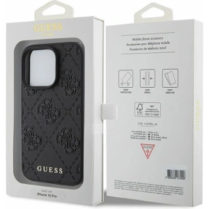 Etui Guess GUHCP15LP4EPMK Apple iPhone 15 Pro hardcase Leather 4G Stamped czarny/black