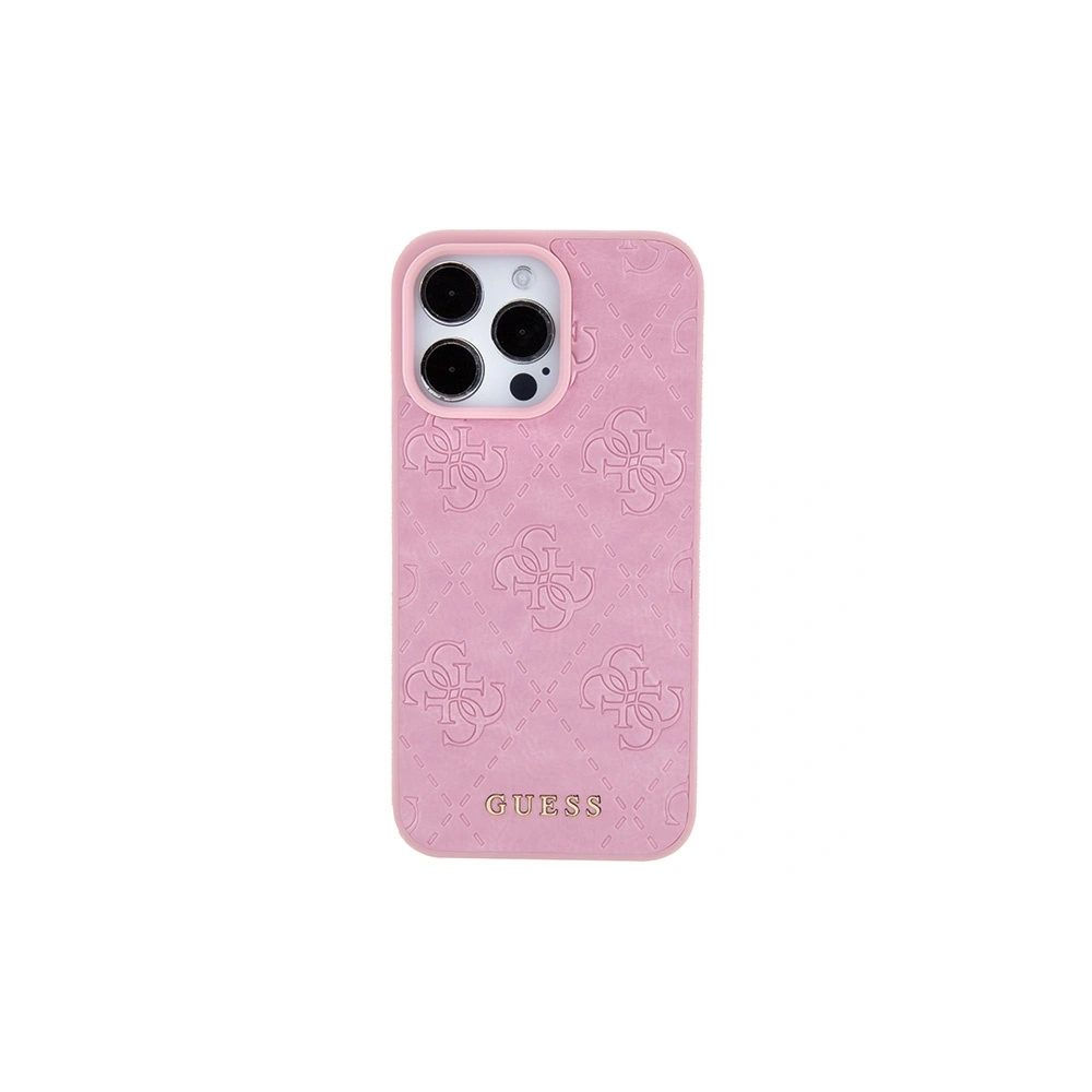 Etui Guess GUHCP15LP4EPMP Apple iPhone 15 Pro hardcase Leather 4G Stamped różowy/pink