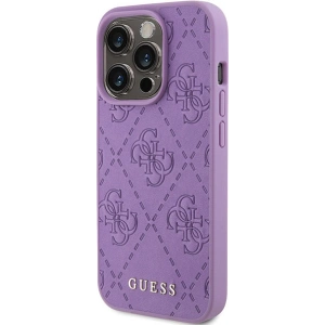 Etui Guess GUHCP15LP4EPMU Apple iPhone 15 Pro hardcase Leather 4G Stamped fioletowy/light purple