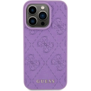 Etui Guess GUHCP15LP4EPMU Apple iPhone 15 Pro hardcase Leather 4G Stamped fioletowy/light purple
