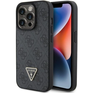 Etui Guess GUHCP15LP4TDPK Apple iPhone 15 Pro hardcase Leather 4G Diamond Triangle czarny/black