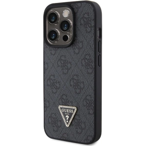 Etui Guess GUHCP15LP4TDPK Apple iPhone 15 Pro hardcase Leather 4G Diamond Triangle czarny/black