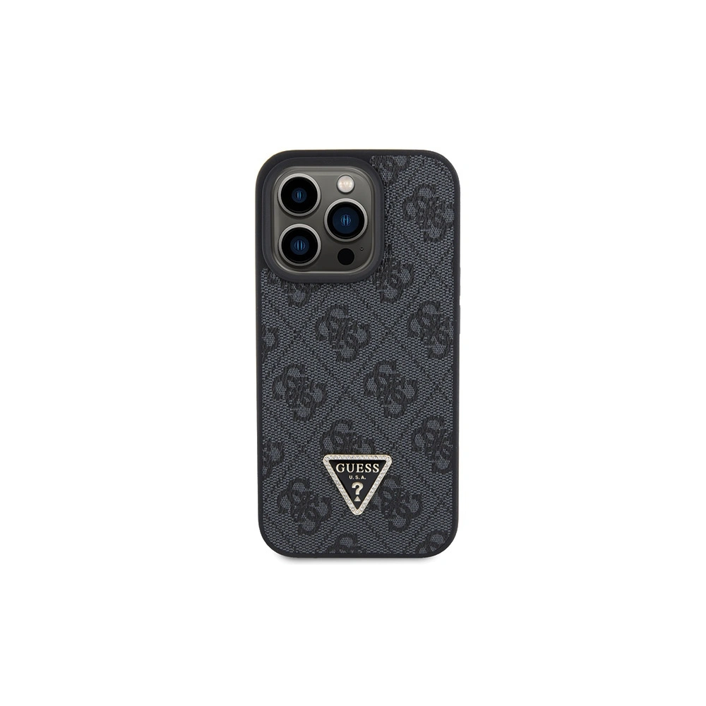 Etui Guess GUHCP15LP4TDPK Apple iPhone 15 Pro hardcase Leather 4G Diamond Triangle czarny/black