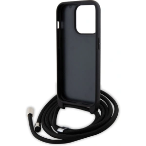 Etui Karl Lagerfeld KLHCP15LSAKCPSK Apple iPhone 15 Pro hardcase Crossbody Saffiano Metal Pin Karl & Choupette czarny/black