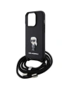 Kup Case Karl Lagerfeld KLHCP15LSASKNPSK Apple iPhone 15 Pro Hardcase Crossbody Saffiano Monogram Metall-Pin Karl & Choupette schwarz/black - KLD1652 - {ean13} - Sklep Home Screen