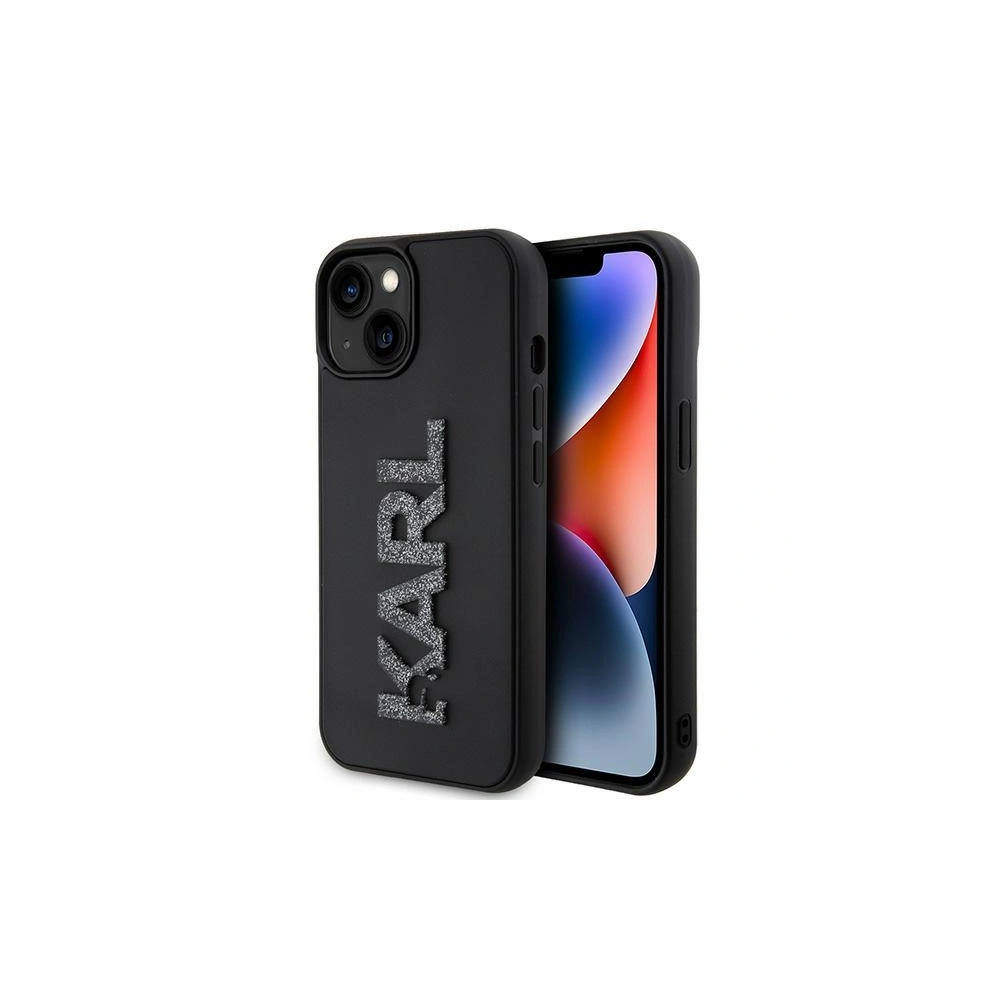 Etui Karl Lagerfeld KLHCP15M3DMBKCK Apple iPhone 15 Plus / 14 Plus hardcase 3D Rubber Glitter Logo czarny/black