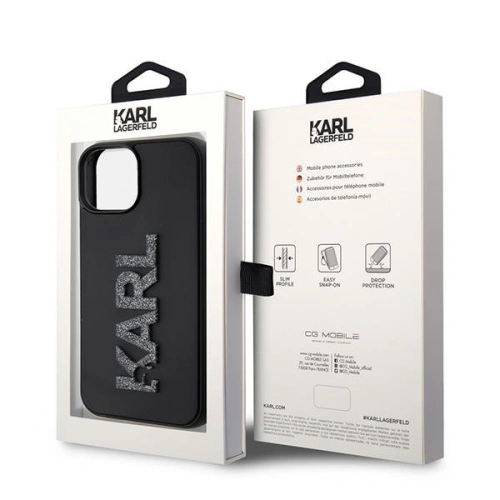 Kup Case Karl Lagerfeld KLHCP15M3DMBKCK Apple iPhone 15 Plus / 14 Plus Hartschale 3D Gummi Glitter Logo schwarz/black - KLD1653 - {ean13} - Sklep Home Screen