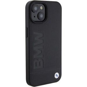 Etui BMW BMHMP15MSLLBK Apple iPhone 15 Plus / 14 Plus MagSafe Leather Hot Stamp czarny/black