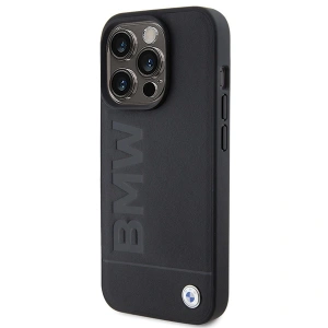 Buy BMW BMHMP15XSLLBK Apple iPhone 15 Pro Max MagSafe Leather Hot Stamp black - BMW508 - {ean13} - Home Screen Store Europe