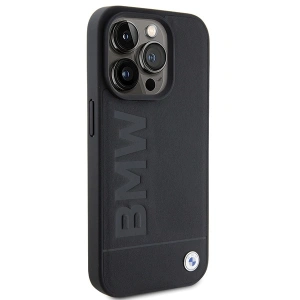 Buy BMW BMHMP15XSLLBK Apple iPhone 15 Pro Max MagSafe Leather Hot Stamp black - BMW508 - {ean13} - Home Screen Store Europe
