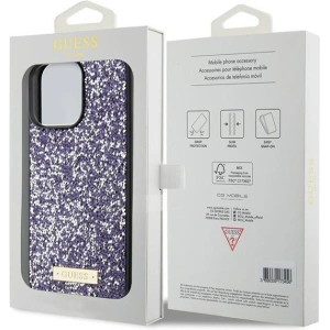 Etui Guess GUHCP15LPFGSBSP Apple iPhone 15 Pro hardcase Rhinestone Metal Logo różowy/light pink