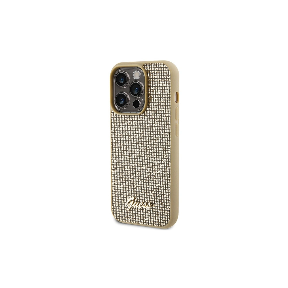 Etui Guess GUHCP15LPMSDGSD Apple iPhone 15 Pro hardcase Disco Metal Script złoty/gold