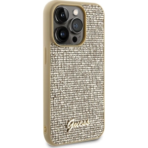 Etui Guess GUHCP15LPMSDGSD Apple iPhone 15 Pro hardcase Disco Metal Script złoty/gold