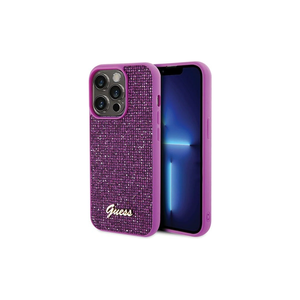 Etui Guess GUHCP15LPMSDGSF Apple iPhone 15 Pro hardcase Disco Metal Script fuksja/fuschia