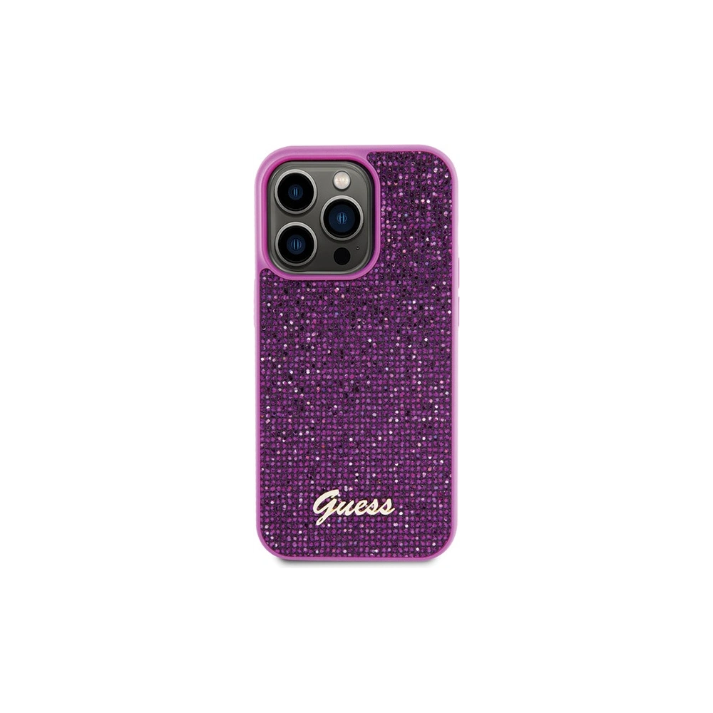 Etui Guess GUHCP15LPMSDGSF Apple iPhone 15 Pro hardcase Disco Metal Script fuksja/fuschia