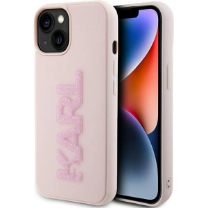 Etui Karl Lagerfeld KLHCP15M3DMBKCP Apple iPhone 15 Plus / 14 Plus hardcase 3D Rubber Glitter Logo różowy/pink