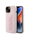 Etui Karl Lagerfeld KLHCP15M3DMBKCP Apple iPhone 15 Plus / 14 Plus kemény tok 3D Gumi Csillogó Logó rózsaszín/pink