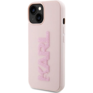 Etui Karl Lagerfeld KLHCP15M3DMBKCP Apple iPhone 15 Plus / 14 Plus hardcase 3D Rubber Glitter Logo różowy/pink