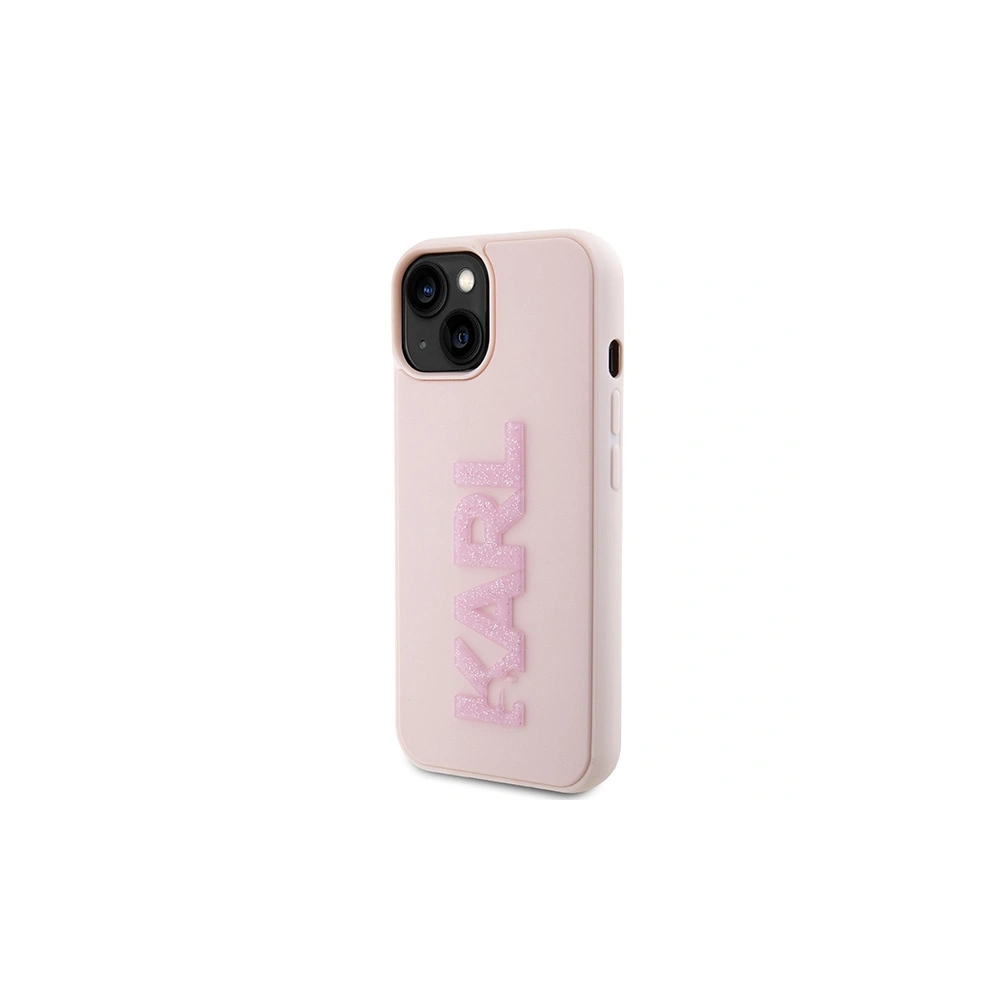Etui Karl Lagerfeld KLHCP15M3DMBKCP Apple iPhone 15 Plus / 14 Plus hardcase 3D Rubber Glitter Logo różowy/pink
