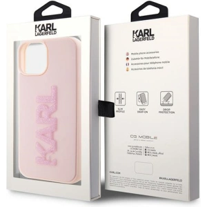 Etui Karl Lagerfeld KLHCP15M3DMBKCP Apple iPhone 15 Plus / 14 Plus hardcase 3D Rubber Glitter Logo różowy/pink