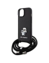 Kup Case Karl Lagerfeld KLHCP15MSAKCPSK Apple iPhone 15 Plus / 14 Plus Hardcase Crossbody Saffiano Metal Pin Karl & Choupette schwarz/black - KLD1656 - {ean13} - Sklep Home Screen