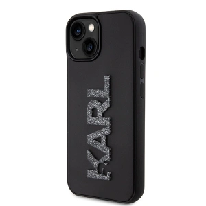 Etui Karl Lagerfeld KLHCP15S3DMBKCK Apple iPhone 15 hardcase 3D Rubber Glitter Logo czarny/black
