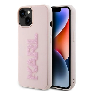 Etui Karl Lagerfeld KLHCP15S3DMBKCP Apple iPhone 15 hardcase 3D Rubber Glitter Logo różowy/pink