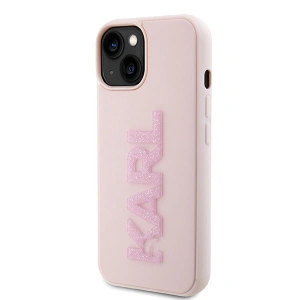 Etui Karl Lagerfeld KLHCP15S3DMBKCP Apple iPhone 15 hardcase 3D Rubber Glitter Logo różowy/pink