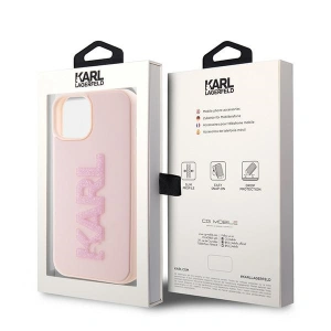 Etui Karl Lagerfeld KLHCP15S3DMBKCP Apple iPhone 15 hardcase 3D Rubber Glitter Logo różowy/pink