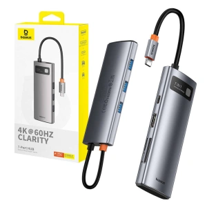 Kup Adapter Baseus Gleam Hub 7w1 USB-C zu 1x HDMI4K 60Hz + 3xUSB3.0 + 1xPD + 1xSD/TF (grau) - BSU4560 - {ean13} - Sklep Home Screen